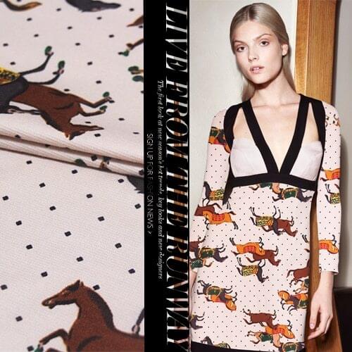 Elastic knitted fabric soft dress fabric custom fabric printing polyester fabric wholesale cloth polyester material the cloth