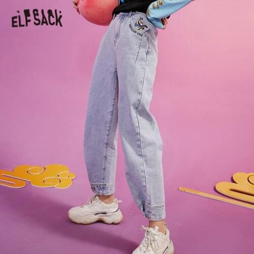 ELF SACK Women's Jeans With Embroidery