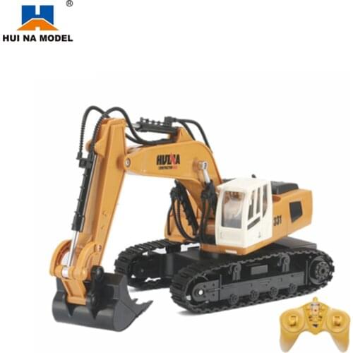 HUINA 1:18 RC Truck Caterpillar Alloy Tractor Model Engineering Car 2.4G Radio Controlled Car 9 Channel RC Excavator Toy for Boy