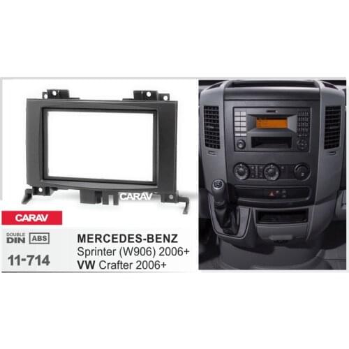 CARAV11-714Car Radio Fascia Panel forMERCEDES-BENZ Sprinter2006+/for VW Crafter2006+ Stereo Fascia Dash CD Trim Installation Kit