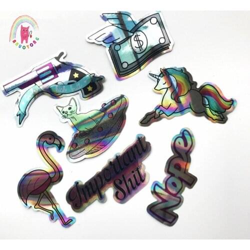 60pcs Laser Making Technology PVC Waterproof Graffiti Sticker for Motorcycle Notebook Car Luggage Box Guitar Personal Sticker