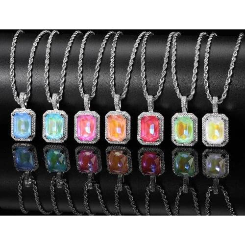 Trendy Fashion Creative Gem Compass Pendant Hip Hop Rock Pop Party Locomotive Accessories Mens Necklace Pendant Gift