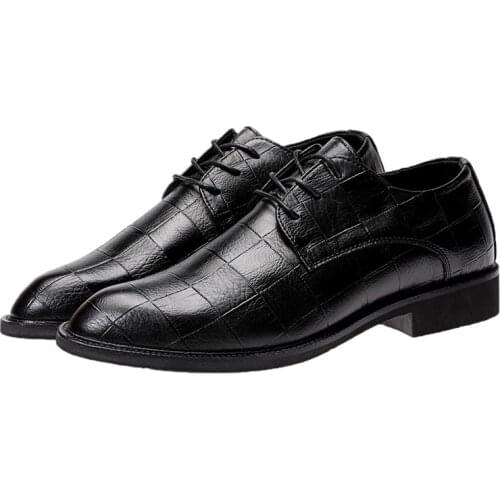 Mens Leather Shoes For Business Dating Party 2021 New Non-slip Wear-resistant Fashionable Comfortable Pointed Casual Shoes