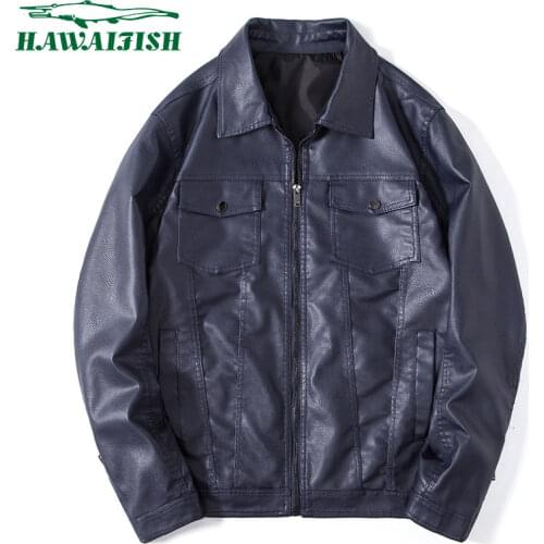 Hawaifish leather jackets men 2021 new spring and autumn popular Korean style coat slim thin fashion youth casaco masculino
