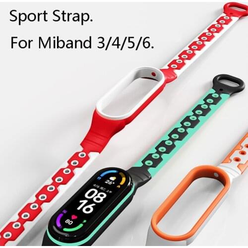 Soft Sport Silicone Wrist Band for Xiaomi MIband 6 5 Bracelet Replacement Colorful Strap for Mi band 3 4 strap Double Color