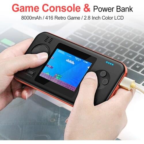 Portable Power Bank Retro Handheld Game Console Video Game Console Player Built in 416 Games 8000mAh Battery Capacity Charger