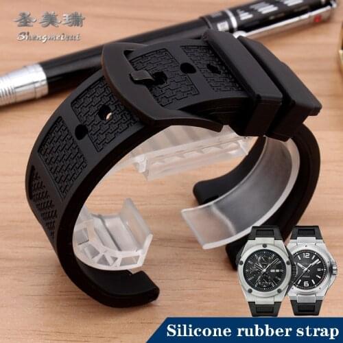 Notch silicone strap 30-16MM FOR iwc IW323601 W376501 INGENIEUR AUTOMATIC MISSION EARTH Mens Watch Band Sports Waterproof Strap