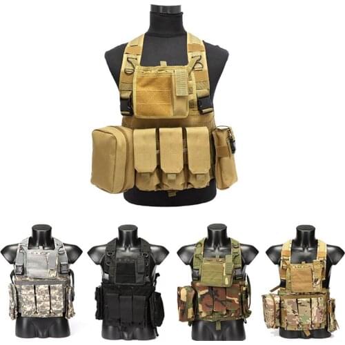 Tactical Vest Military Camouflage Combat Multi Pockets Adjustable Vests 600D MOLLE Army CS Tactical Sleeveless Jackets Clothing