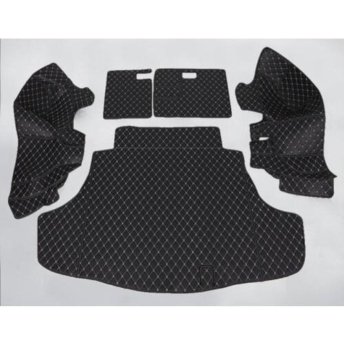 Car Embroidery Leather Full Rear Trunk Tray Liner Cargo Mat Floor Protector Foot Pad Mats For Toyota Avalon 2019 2020