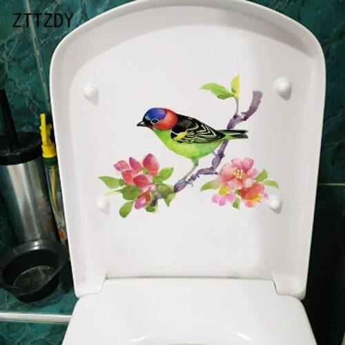 ZTTZDY 25.7×20.4CM Classical Flowers And Birds Creative Toilet WC Decoration Home Wall Stickers T2-1256