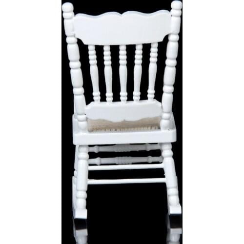 1/12th Dollhouse Miniatures Wooden Rocking Chair Models Home Furniture