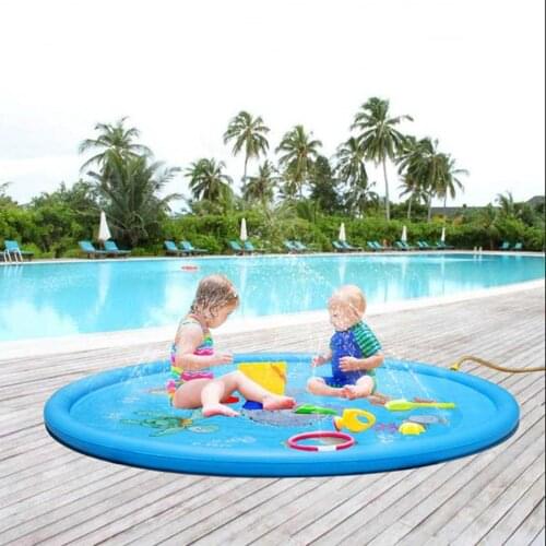 100cm Kid Inflatable Water spray pad Round Water Splash Play Pool Playing Sprinkler Mat PVC Swimming Pools Yard Outdoor Fun Toy