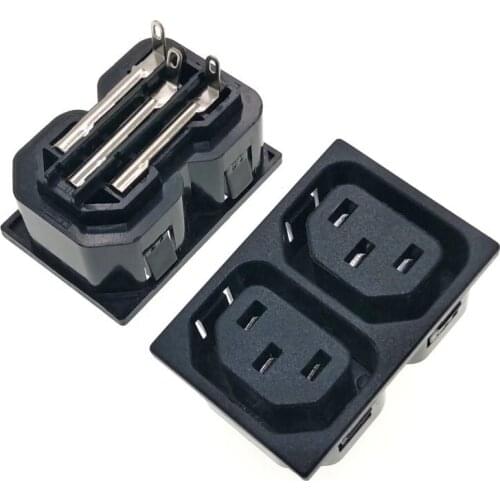 IEC320 C13 Female 2-Way Panel Mount Power Inlet Socket AC250V 10A