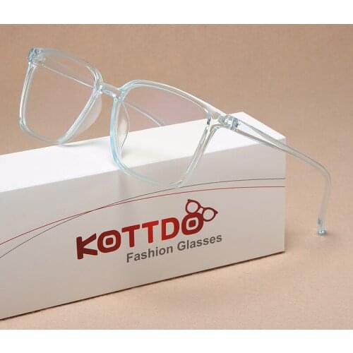 2020 Ladies Anti-blue Light Transparent Frame Computer Game Glasses Frame Plastic Square Glasses Men Glasses Transparent
