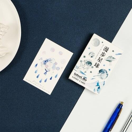 28 Sheets/Set Novelty Walking On The Planet Lomo Card Mini Postcard Greeting Card Christmas Gifts