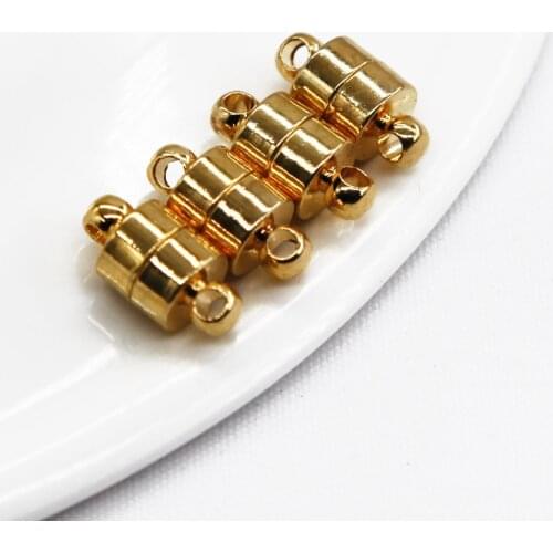 4PCS Magnetic Clasp for Jewelry Findings Components DIY Beaded Bracelet Necklace Making Supplies 18k Gold Plated Accessories