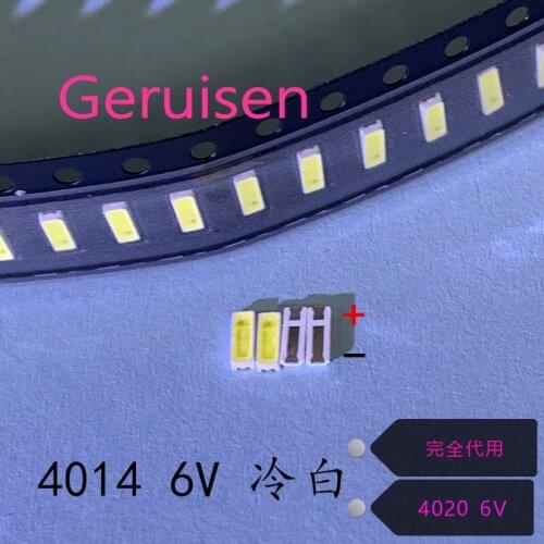 4000PCS/Lot PCT SMD LED 4014 6V 0.8W Cool White Replace 4020 For TV Backlight Application