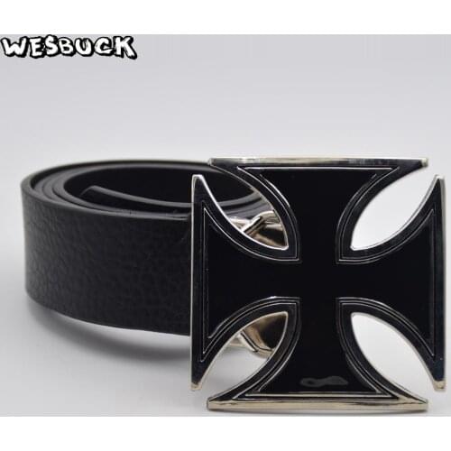 5 PCS MOQ WesBuck Brand Crossing Belt Buckles Metal for Man Women West Cost Choppers Men Women Buckle With PU Belt Holiday gifts