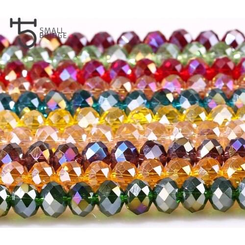 6 8mm Austria Colorful Ab Rondelle Faceted Beads Jewelry Making Women Earring Diy Kralen Loose Spacer Glass Beads Z138