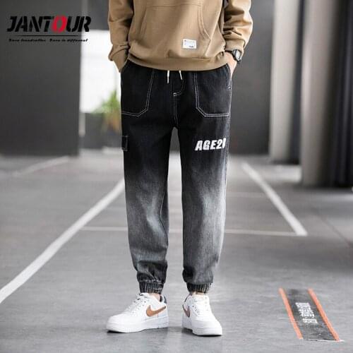 Brand Mens Jeans Men Regular Fit Joggers Streetwear Harem Pants Cargo Jeans Male Denim Trousers Fashion Kpop Clothes 8 Model