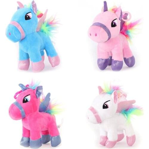 Baby Stuffed Animal Dolls Lovely Cartoon Unicorn Donkey Horse Plush Toys For Kids Toys Children Baby Birthday Christmas Gift