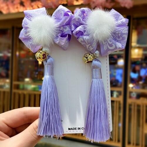 Children Headdress Bow Hairpin Cloth Costume Girl Baby Hair Clip Wool Ball Butterfly Hairgrip Barrettes Childs Hair Accessories