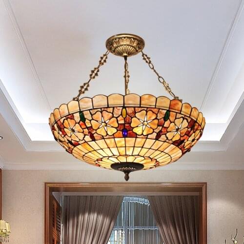 European Lighting Retro Atmosphere Lamp Shell Bedroom Study Room Coffee Hall Bar Home Anti Chandelier hanging lamp