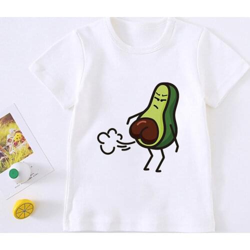 New Cartoon Kids Tshirt Clothes Children T-shirt For Boy Print Avocado Fitness 24M-9T Boys T Shirt For Girls Tops Unisex Fashion