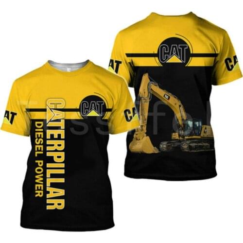 Mens Womens 3D Printing Short Sleeve T-shirt Clothing Creative Excavator Printing Harajuku Style 2021 Summer Trend Excavator 3