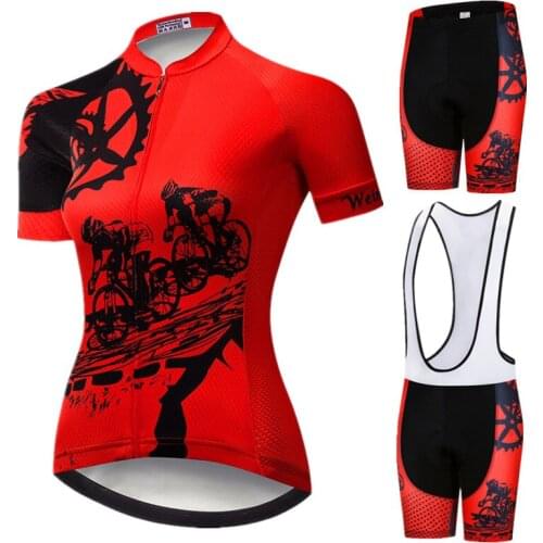 Weimostar 5D Gel Pad Cycling Jersey Set Pro Team Women Cycling Clothing Anti-UV Bicycle Clothes Short Sleeve MTB Bike Clothing