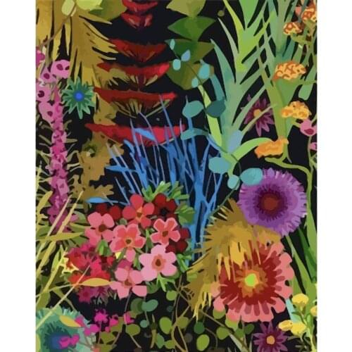 GATYZTORY Frame DIY Painting By Numbers Kit Plant Acrylic Paint On Canvas Calligraphy Painting Coloring By Number Home Decor