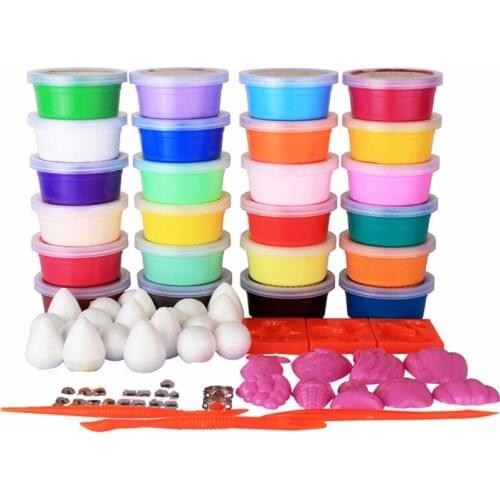 IMIWEI 24 Colors Intelligent plasticine Kids toys DIY Polymer Magnetic clay Soft Clay Blocks plasticine play up polymer clay