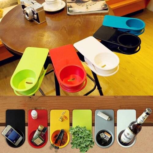 Customized logo plastic cup holder Creative table side water cup clip coasters