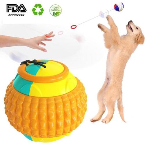 Interactive Dog Toys Pet Puppy Push Throw TPR Ball Toys Molar Bite Toy Elastic Ropes Dog Tooth Cleaning Chewing Supplies