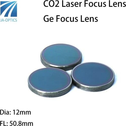 JA-Optics Free Shipping Ge Focusing CO2 Laser Germanium Lens Dia12 FL50.8m For Laser Engraving Cutting Machine