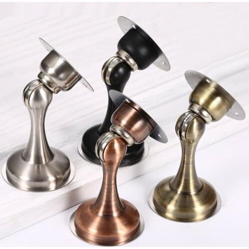 Nail-free Magnetic Door Stopper Stainless Steel Door Sticker Anti-Collision Wall Mounted Doorstop for Home Hotel Door Hardware