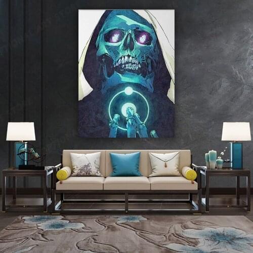 Wall Art Hanging Decor Poster Skeleton Horror Bones Printed Canvas Painting Framed For Livingroom Decor