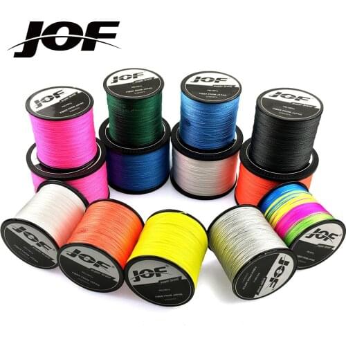 JOF PE Braided Fishing Wire 500M 300M 4 Strands 10-80LB Multifilament Fishing Line Multicolor