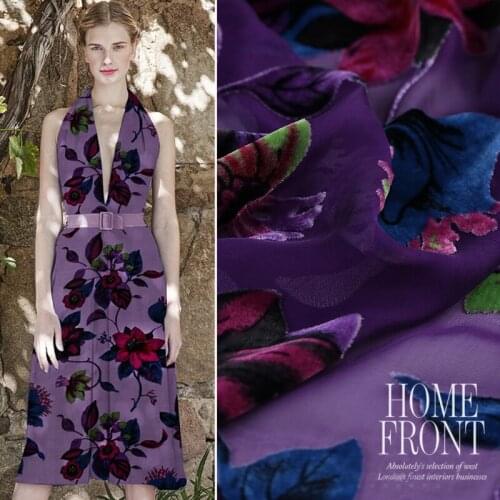 Customized elegant hollow silk velvet fabric silk velvet cloth velvet cheongsam skirt skirt shawl cloth autumn new