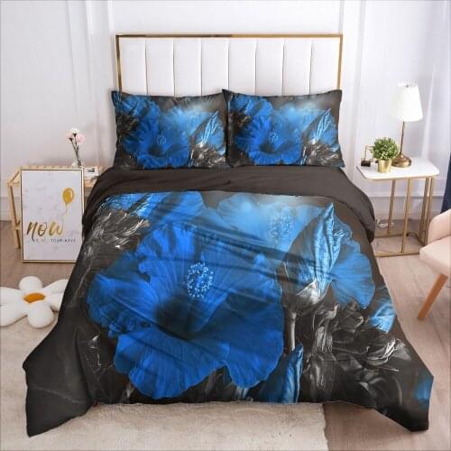 3D Flower Design Duvet Cover Set Bedding Sets Quilt Covers Sets Comforter Case King Queen Double Single Size Linens Bed