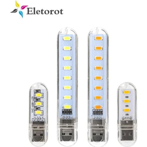 Utra Bright 3/8* LED Portable Mini USB Light Desk Lamp Night Lamp Book Light For PC Desktop Laptop Notebook Reading Power Bank