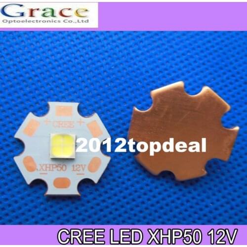 5pcs 2015 NEW Cree XLamp XHP50 20W 12V LED Emitter 2546lm@19W Cool White LED J2 1A Chip Light with 20mm Cooper PCB