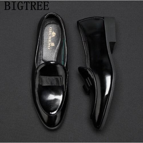 Dress Shoes Men Classic Italian Party Shoes Men Elegant Coiffeur Loafers Formal Shoes For Men Slip On Wedding Dress 2020 Ayakkab