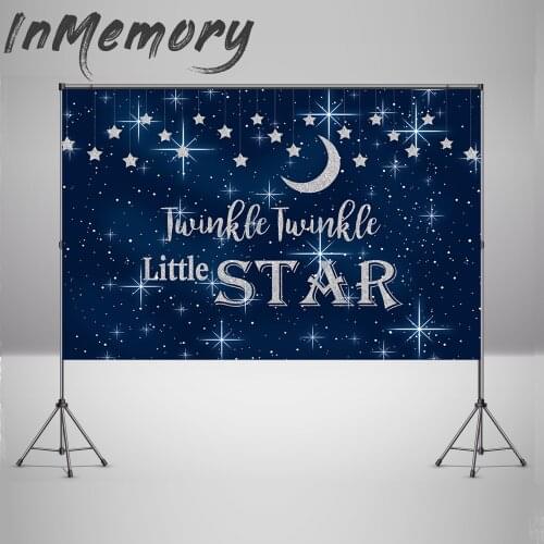 Baby Shower Photo Studio Newborn Photocall Navy Blue Twinkle Star Kids Birthday Background Photo Backdrop Vinyl Custom