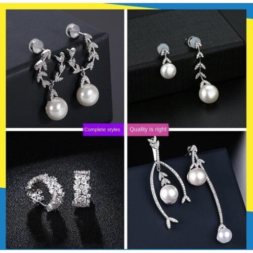 2020 new exaggerated luxury leaves pearl asymmetric butterfly earrings elegant personality wild ins design womens brand jewelry