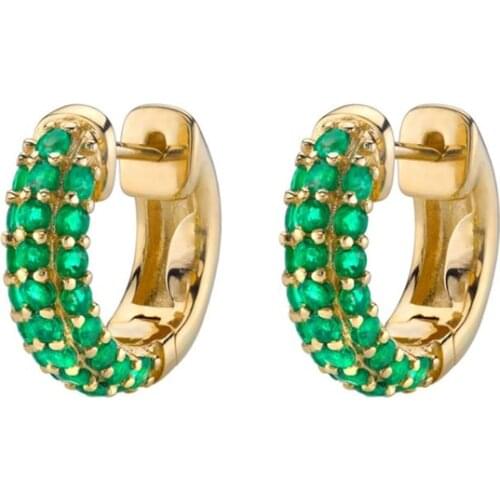 CANNER Zircon Round Hoop Earrings For Women Small Circle Earrings Cartilage Ear Bone Nail Earrings Jewelry Pendientes Plata 925