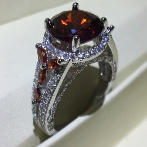 Elegant Flower ring 925 Sterling silver 4ct AAAA cz Vintage Engagement Wedding Band Rings for women Men Finger Party Jewelry