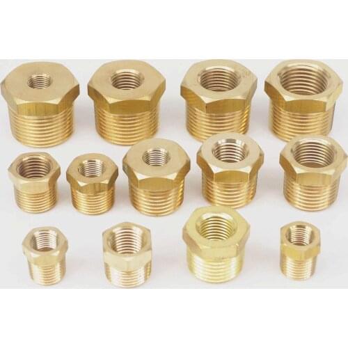 1/4" 3/8" 1/2" 3/4" NPT BSPT Male To Female Thread Brass Reducer Bushing Reducing Pipe Fitting Coupler Connector Adapter