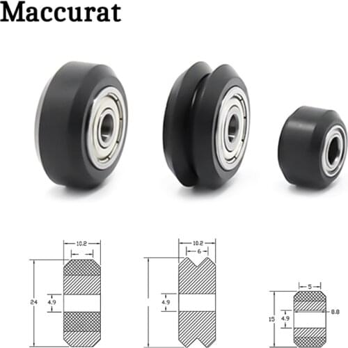 1pc CNC Openbuilds Wheels Plastic POM Small&Big Passive Round Wheel Perlin Wheel & V-type for V-Slot C-Beam 3d printer parts