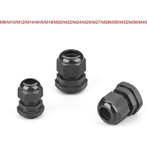 10PCS Metric Pastic Waterproof Cable Gland Connectors For Wires Nylon Cable Entry Gland M8/M10/M12/M16/M20/M25/M32/M36/M40